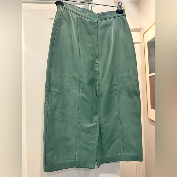 Vintage Danier Midi Length Leather Skirt - Picture 2 of 6